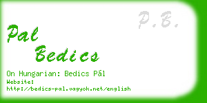pal bedics business card