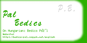 pal bedics business card